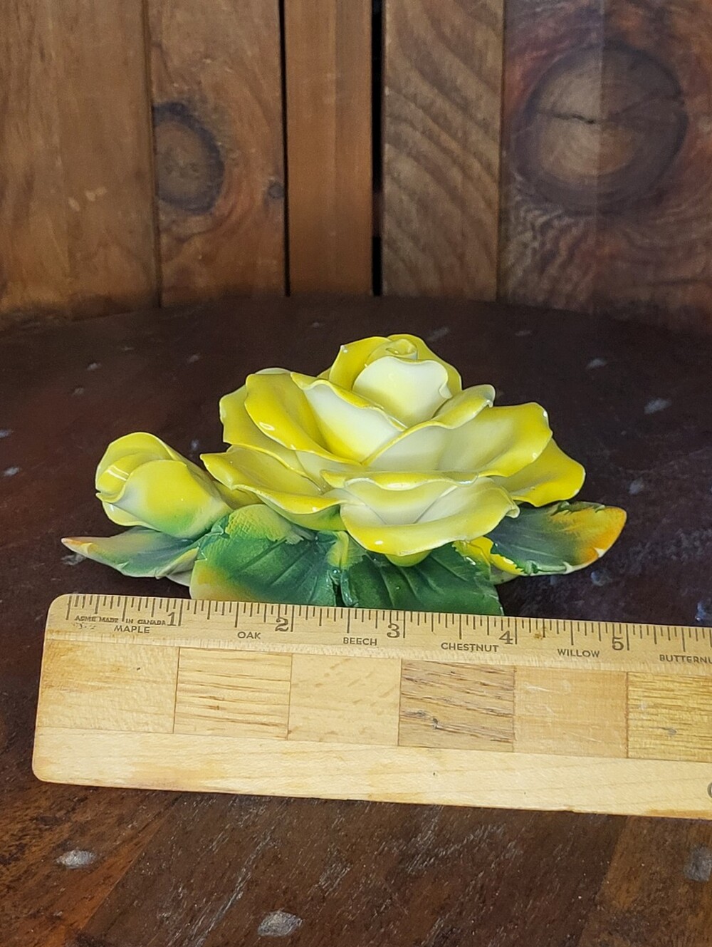 Yellow Porcelain Rose Figurine - Picture 10 of 15